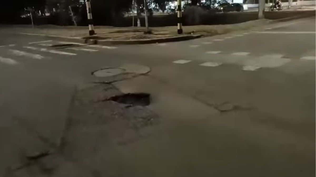 Denuncian hueco en la avenida Ciudad de Cali: Pone en riesgo a los conductores