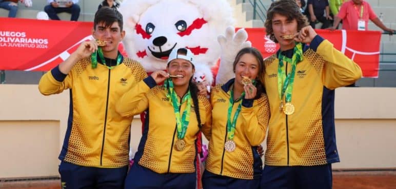 Tenistas colombianos arrasan en Bolivarianos de la Juventud