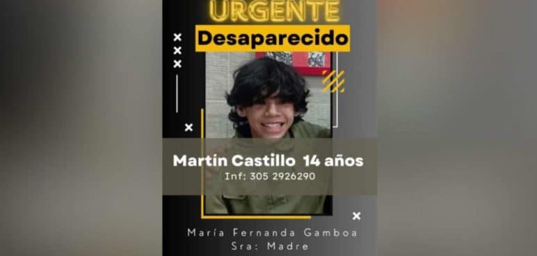 Servicio Social: Martín Castillo, de 14 años, se encuentra desaparecido